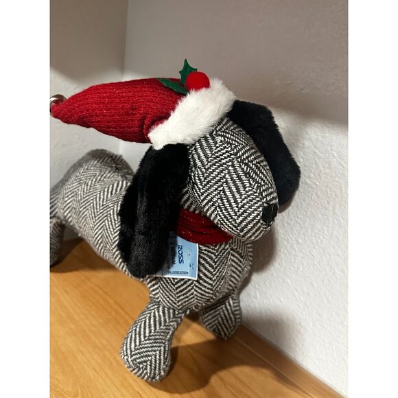 Dachshund Christmas Decorative Plush-Weighted Doorstop NWT - Picture 1 of 6